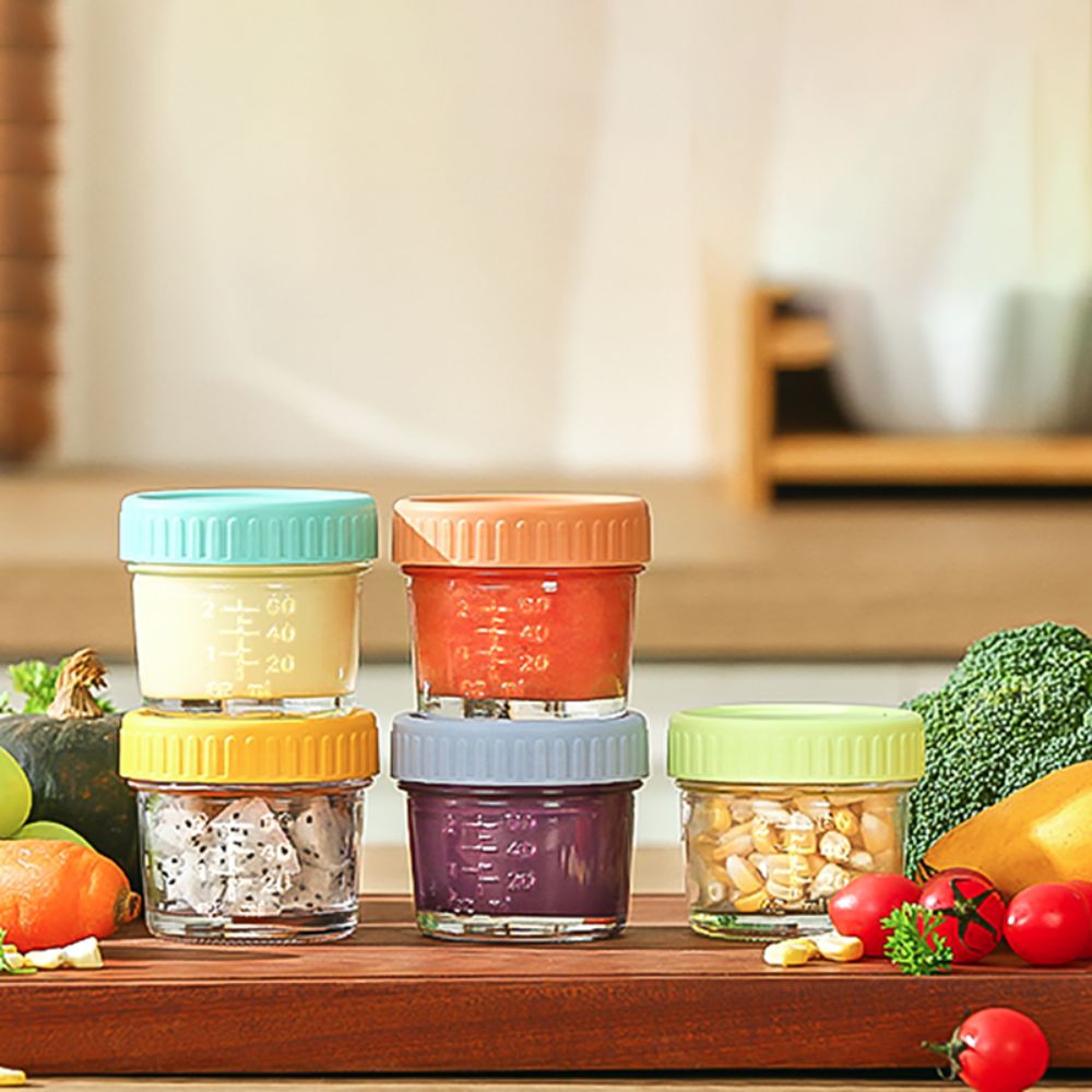 Baby Food Storage Jar - 6 szt. Szklanych słoików typu Mason