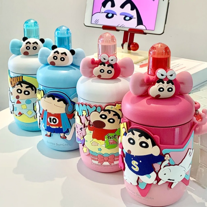 Portable Bottle Warmer - Kubek termiczny Crayon Shinchan ze słomką,